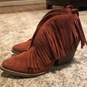 Coconuts by Matisse red fringe boots